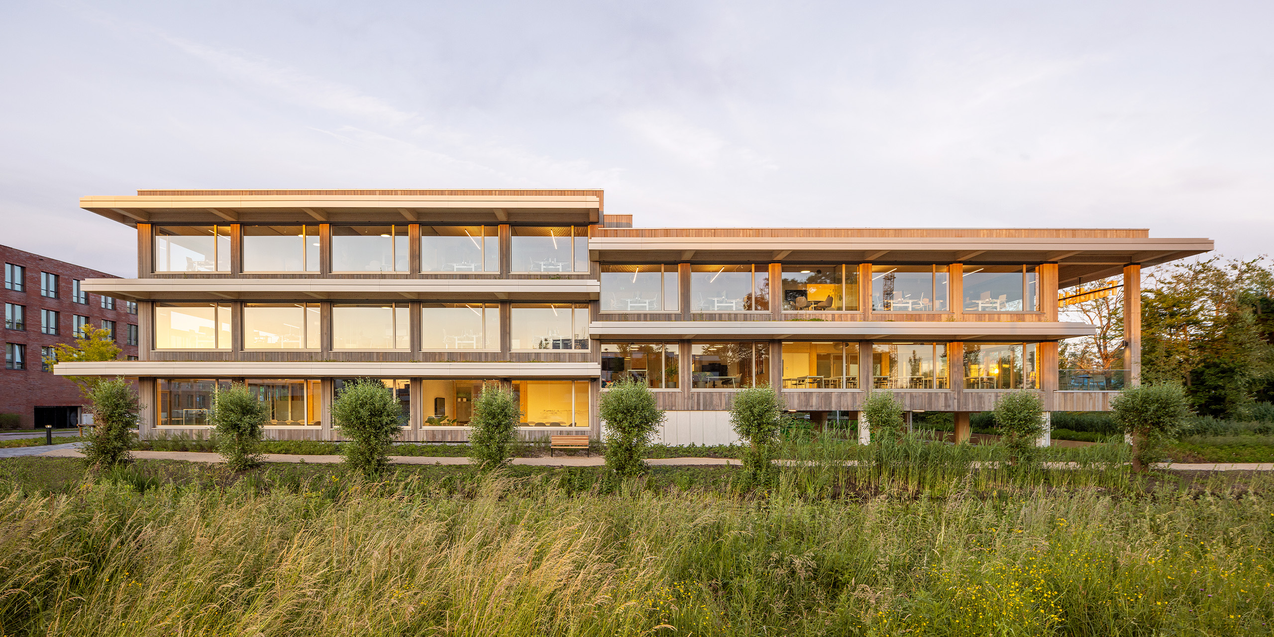 The sustainable timber office Fundis House in use >